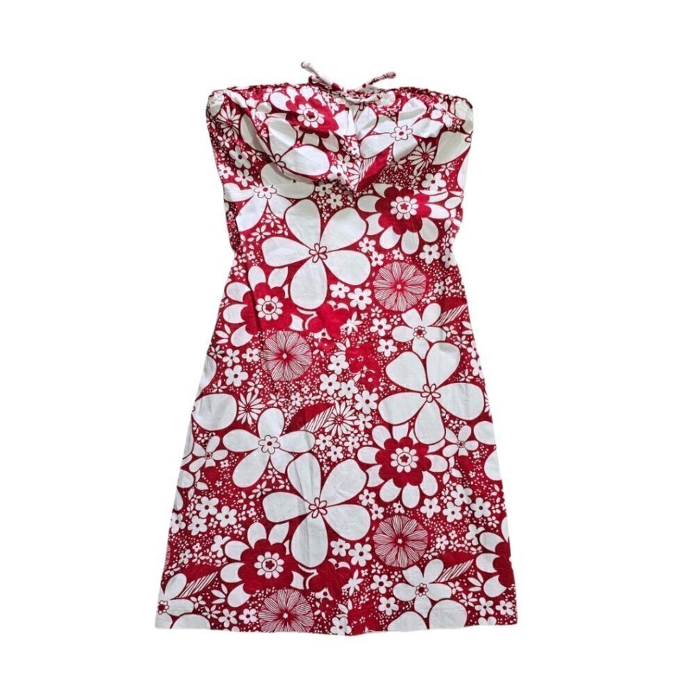 Floral Print Strapless Mini Dress, Size 3